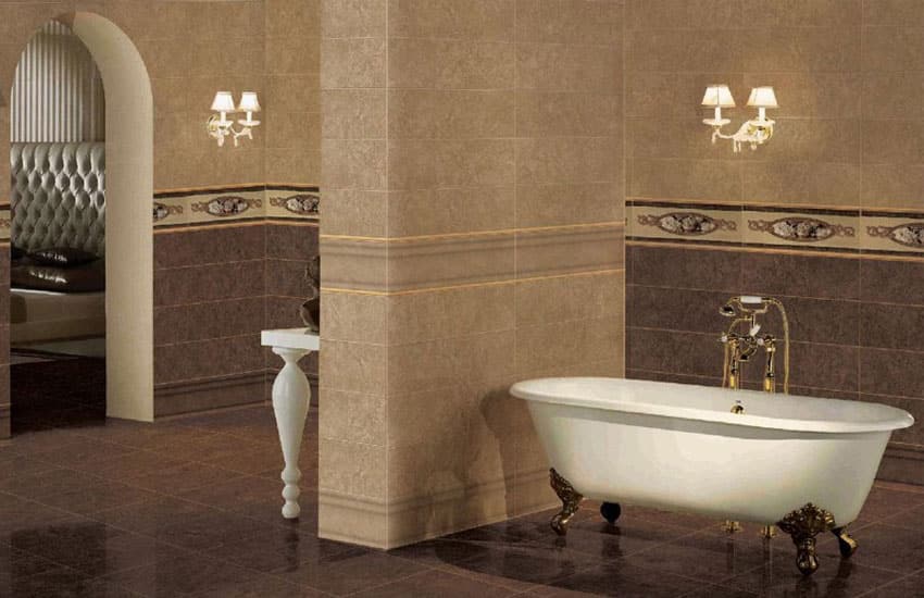 تصویر 4 از کاشی طرح دار حمام سرامیکی ضد آب